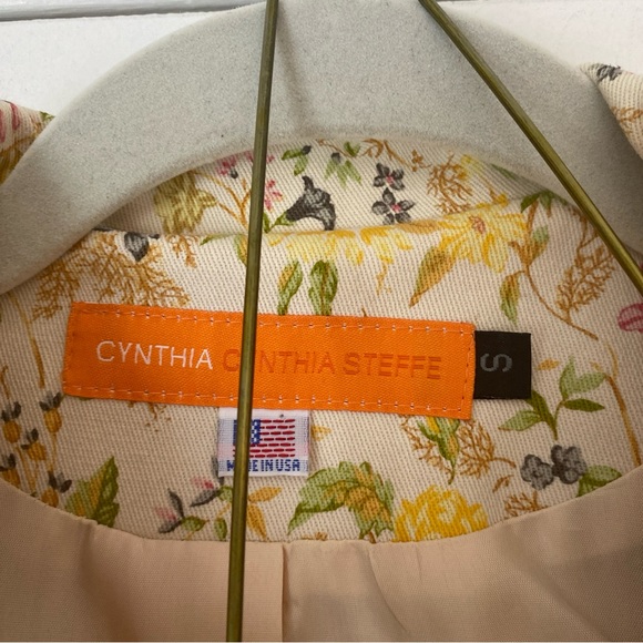 EUC Cynthia Steffe vintage floral denim pantsuit - Picture 5 of 10